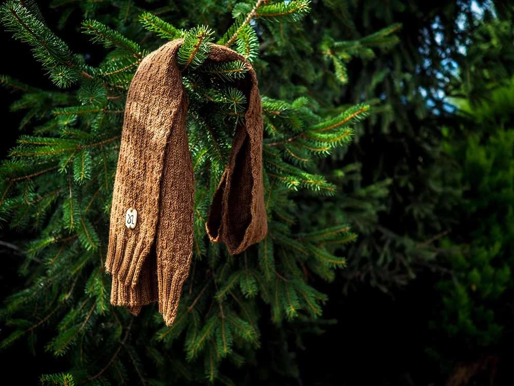 Sciarpa invernale in lana alpaca a maglia liscia