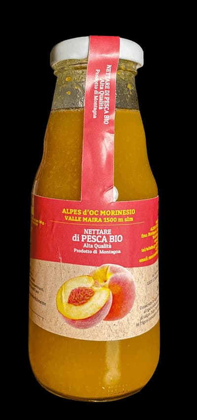 Bottiglia succo pesca - fronte